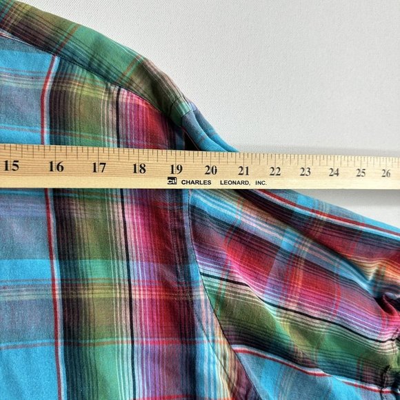 Polo Ralph Lauren Shirt Men’s Size XL Plaid Custom Fit Linen Blend Button Down - Picture 7 of 9